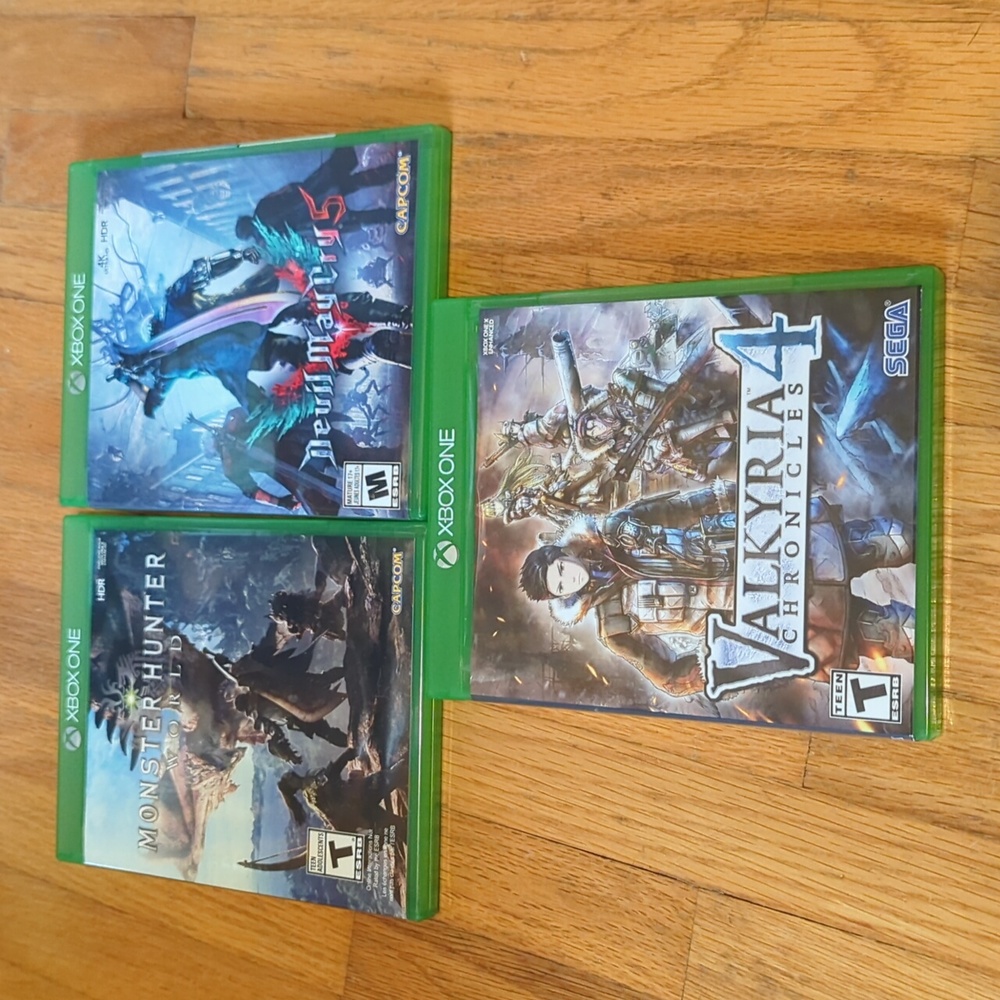 Monster Hunter World, Devil May Cry 5 and Valkyria Chronicles 4 for Xbox One